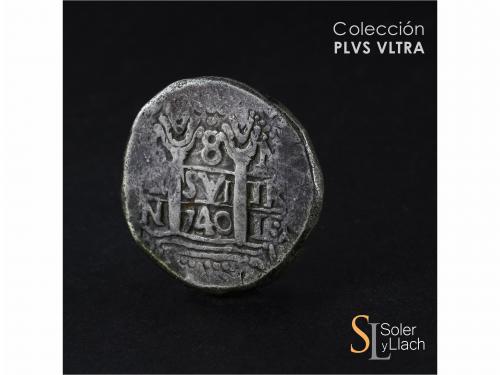 FELIPE V. 8 Reales. 1740. LIMA. V y N. 25,03 grs. Ensayador 
