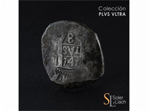 FELIPE V. 8 Reales. 1741. LIMA. V. 27,09 grs. Pátina oscura.