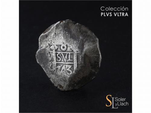 FELIPE V. 8 Reales. 1743. LIMA. (V). 25,53 grs. Pátina oscur