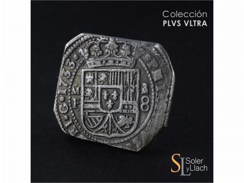 FELIPE V. 8 Reales. 1733. MÉXICO. M.F. Anv.: M / F entre pun