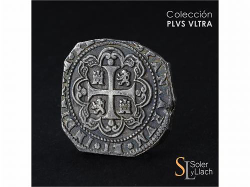 FELIPE V. 8 Reales. 1734. MÉXICO. M.F. Anv.: M / F entre pun