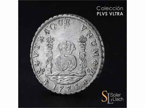 FELIPE V. 8 Reales. 1733. MÉXICO. M.F. 26,82 grs. Columnario