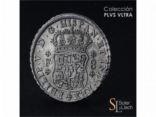 FELIPE V. 8 Reales. 1733/2. MÉXICO. F. 26,63 grs. Columnario