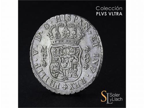 FELIPE V. 8 Reales. 1733. MÉXICO. M.F. 26,76 grs. Columnario