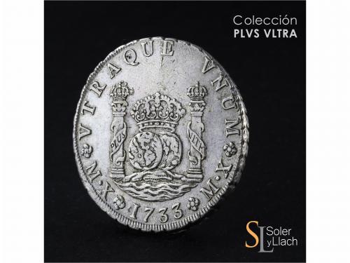 FELIPE V. 8 Reales. 1733. MÉXICO. M.F. 26,76 grs. Columnario