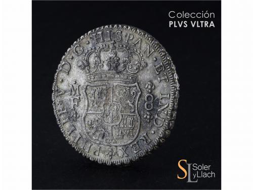 FELIPE V. 8 Reales. 1734. MÉXICO. M.F. 27,04 grs. Columnario