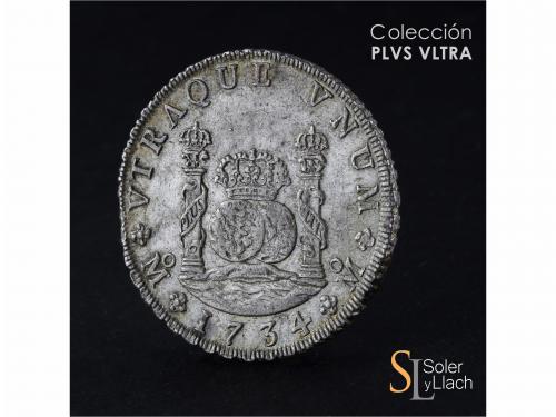 FELIPE V. 8 Reales. 1734. MÉXICO. M.F. 27,04 grs. Columnario