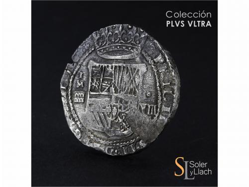 FELIPE II. 8 Reales. S/F. SEGOVIA. IM. Anv.: I / M / Acueduc