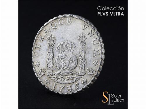 FELIPE V. 8 Reales. 1735. MÉXICO. M.F. 26,71 grs. Columnario