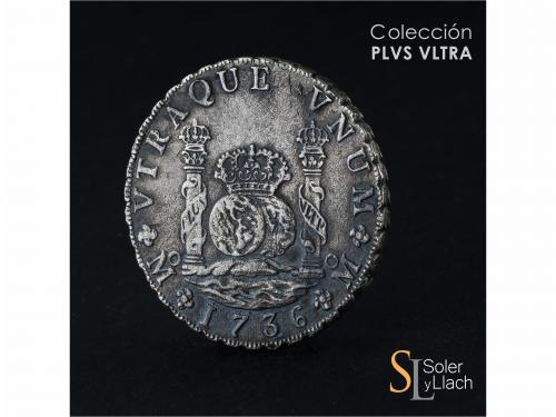 FELIPE V. 8 Reales. 1736. MÉXICO. M.F. 26,35 grs. Columnario