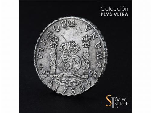 FELIPE V. 8 Reales. 1738. MÉXICO. M.F. 26,68 grs. Columnario