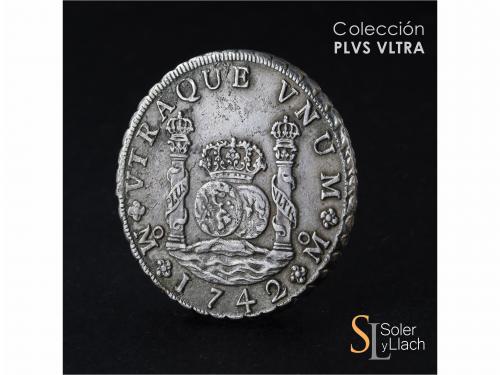 FELIPE V. 8 Reales. 1742. MÉXICO. M.F. 26,69 grs. Columnario