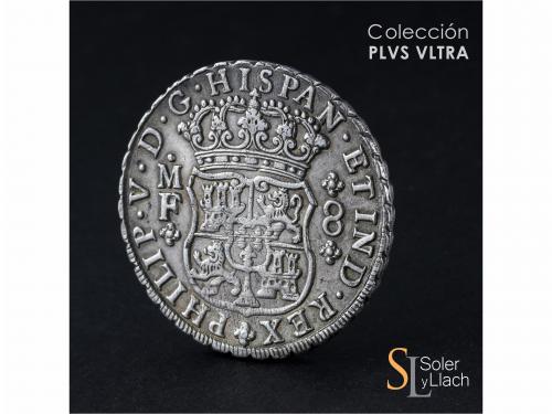 FELIPE V. 8 Reales. 1747. MÉXICO. M.F. 27,12 grs. Columnario