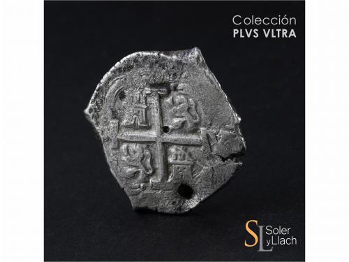 FELIPE V. 8 Reales. 1701. POTOSÍ. Y. 26,92 grs. Perforación 