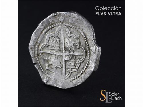 FELIPE II. 8 Reales. S/F. SEGOVIA. I con roel sobre M. Anv.: