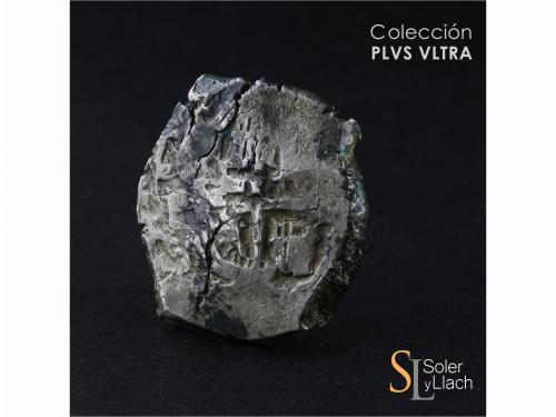 FELIPE V. 8 Reales. 1707. POTOSÍ. Y. 26,57 grs. Grietas en a