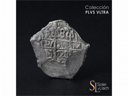 FELIPE V. 8 Reales. 1728. POTOSÍ. M. 26,94 grs. Dos fechas v