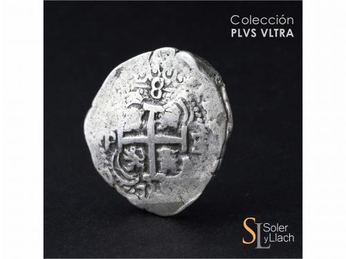 FELIPE V. 8 Reales. 1733. POTOSÍ. E. 26,41 grs. Dos fechas, 