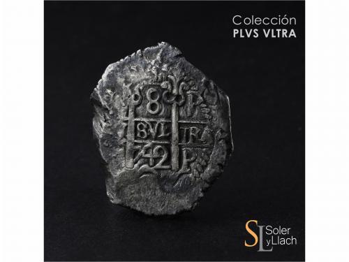 FELIPE V. 8 Reales. 1742. POTOSÍ. P. 26,53 grs. Dos fechas v