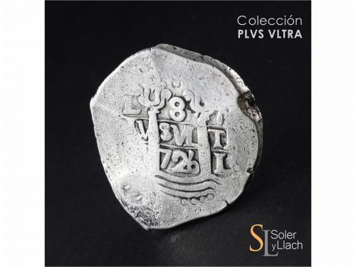 LUIS I. 8 Reales. 1726. LIMA. M. 26,11 grs. Pequeño resello 