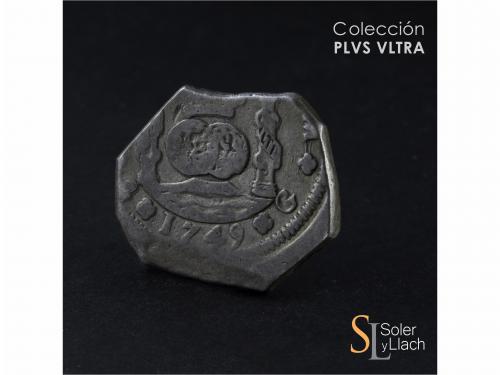 FERNANDO VI. 8 Reales. 1749. GUATEMALA. J. 23,76 grs. Column