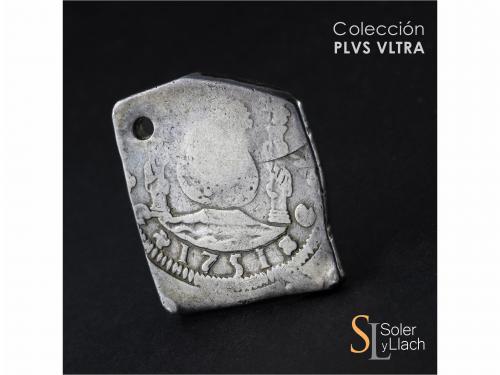 FERNANDO VI. 8 Reales. 1751. GUATEMALA. J. 25,75 grs. Column