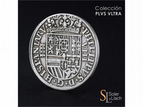 FELIPE II. 8 Reales. 15.86. SEGOVIA. Anv.: Acueducto vertica