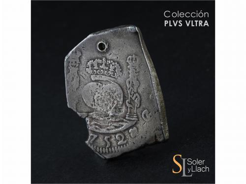 FERNANDO VI. 8 Reales. 1752. GUATEMALA. J. 27 grs. Columnari