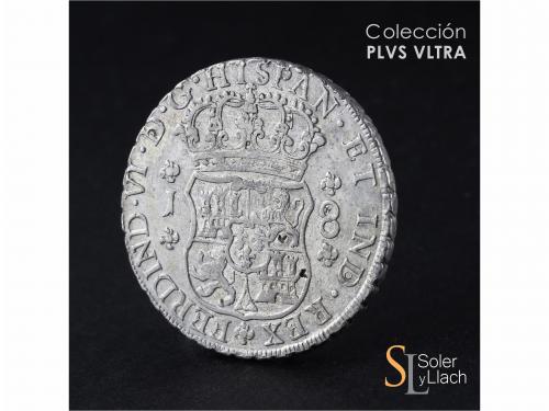 FERNANDO VI. 8 Reales. 1754. GUATEMALA. J. 26,83 grs. Column