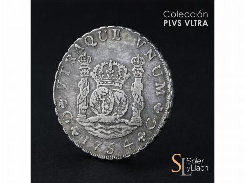 FERNANDO VI. 8 Reales. 1754. GUATEMALA. J. 26,82 grs. Column