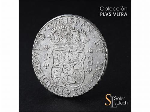 FERNANDO VI. 8 Reales. 1755. GUATEMALA. J. 26,89 grs. Column