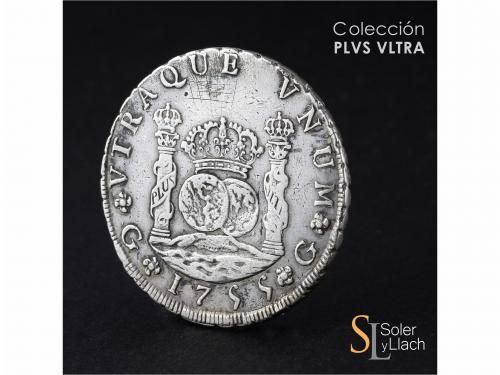 FERNANDO VI. 8 Reales. 1755. GUATEMALA. J. 26,81 grs. Column