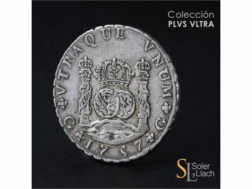 FERNANDO VI. 8 Reales. 1757. GUATEMALA. J. 26,85 grs. Column