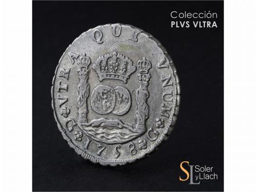 FERNANDO VI. 8 Reales. 1758. GUATEMALA. J. 26,83 grs. Column