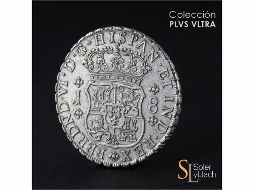 FERNANDO VI. 8 Reales. 1753. LIMA. J. 26,84 grs. Columnario.