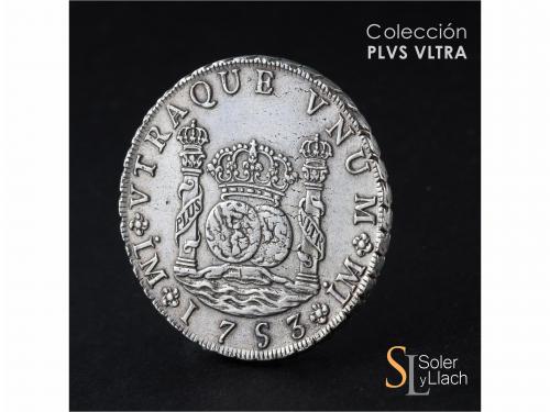 FERNANDO VI. 8 Reales. 1753. LIMA. J. 26,84 grs. Columnario.