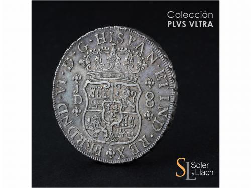 FERNANDO VI. 8 Reales. 1754. LIMA. J.D. 27,02 grs. Columnari