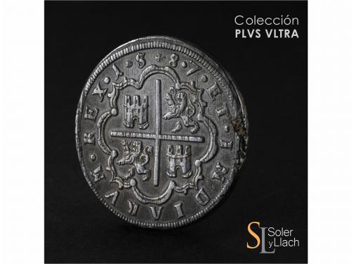 FELIPE II. 8 Reales. .1.5+8.7. SEGOVIA. Anv.: Acueducto vert