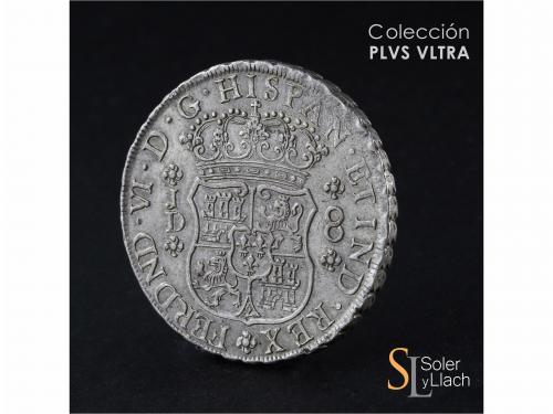 FERNANDO VI. 8 Reales. 1755. LIMA. J.D. 27,00 grs. Columnari