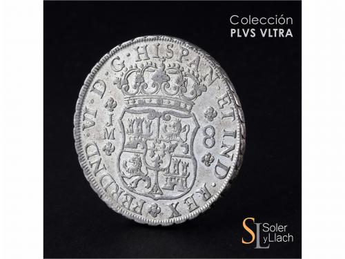 FERNANDO VI. 8 Reales. 1756. LIMA. J.M. 26,88 grs. Columnari