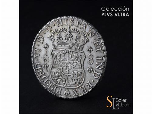 FERNANDO VI. 8 Reales. 1757. LIMA. J.M. 26,89 grs. Columnari