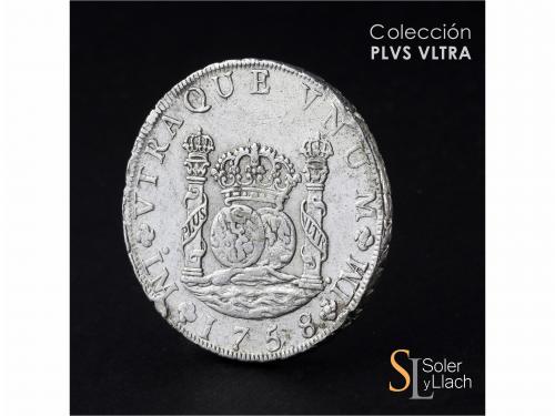 FERNANDO VI. 8 Reales. 1758/7. LIMA. J.M. 26,95 grs. Columna