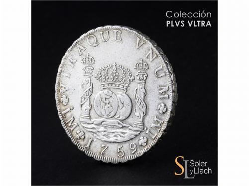 FERNANDO VI. 8 Reales. 1759. LIMA. J.M. 26,82 grs. Columnari