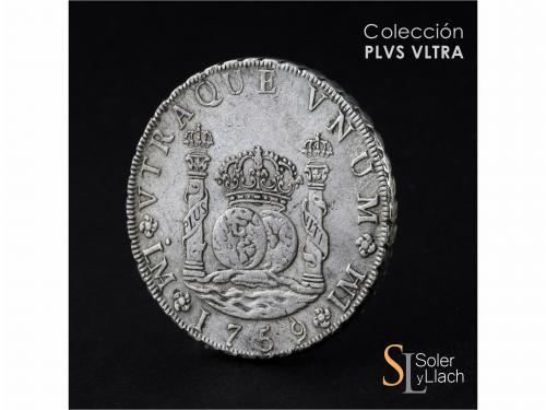 FERNANDO VI. 8 Reales. 1759. LIMA. J.M. 26,94 grs. Columnari