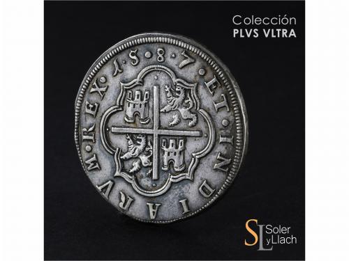 FELIPE II. 8 Reales. 1587 dígitos entre roeles. SEGOVIA. Anv