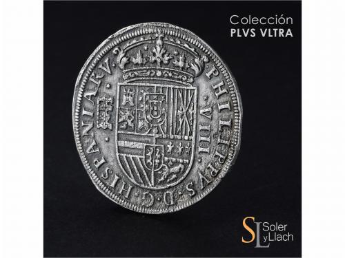 FELIPE II. 8 Reales. 1588. SEGOVIA. Anv.: Acueducto vertical