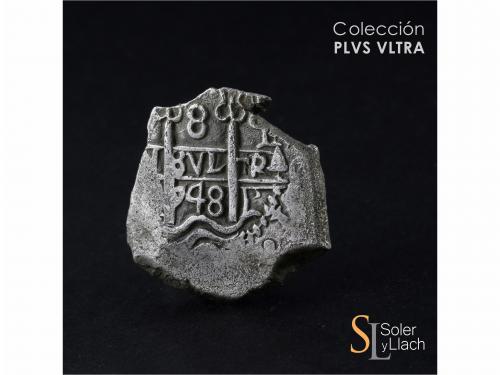 FERNANDO VI. 8 Reales. 1748. POTOSÍ. q. 25,14 grs. Dos fecha