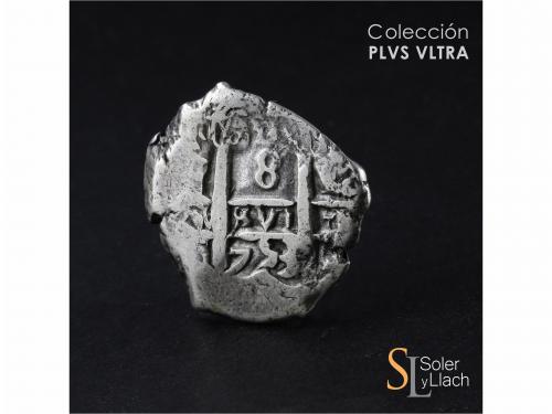 FERNANDO VI. 8 Reales. 1753. POTOSÍ. C. 26,40 grs. Resello e