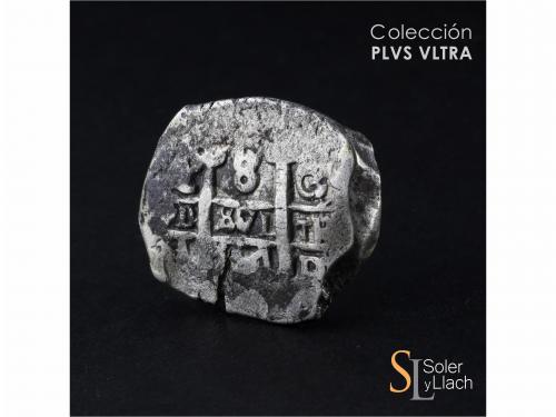 FERNANDO VI. 8 Reales. 1754. POTOSÍ. C/q. Rev.: C arriba, q 