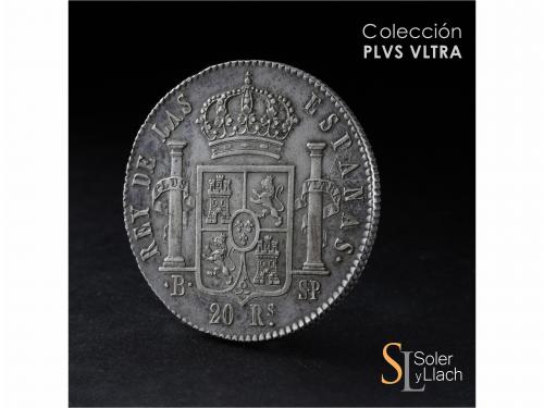 FERNANDO VII. 20 Reales. 1822. BARCELONA. S.P. 26,89 grs. Bo
